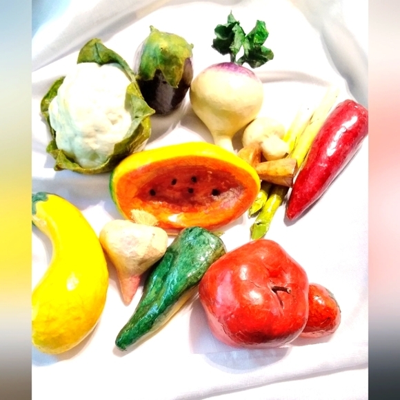 Vintage Accents Vintage 4 Piece Paper Mache Fruits Veggies Poshmark